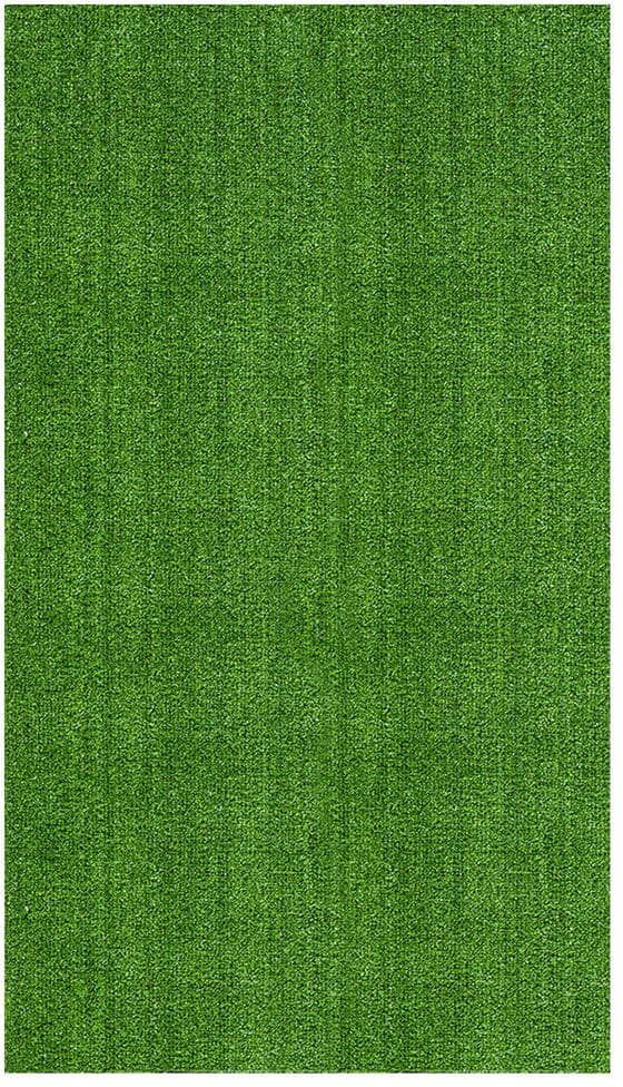 Ottomanson Evergreen Collection 7 ft. 10 in. x 9 ft. 10 in. Green Artificial Grass Rug