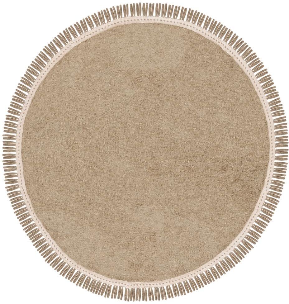 SAFAVIEH Easy Care Green/Ivory 6 ft. x 6 ft. Machine Washable Solid Color Round Area Rug