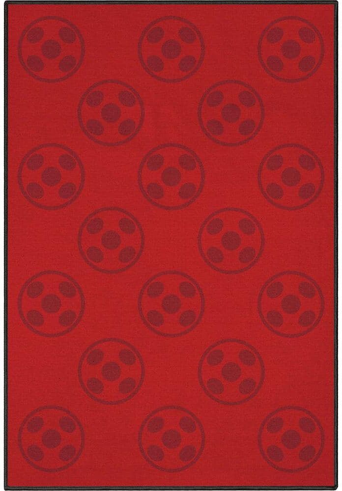 Well Woven Miraculous Ladybug Red 3 ft. 3 in. x 5 ft. Large Ladybug Repeat Area Rug