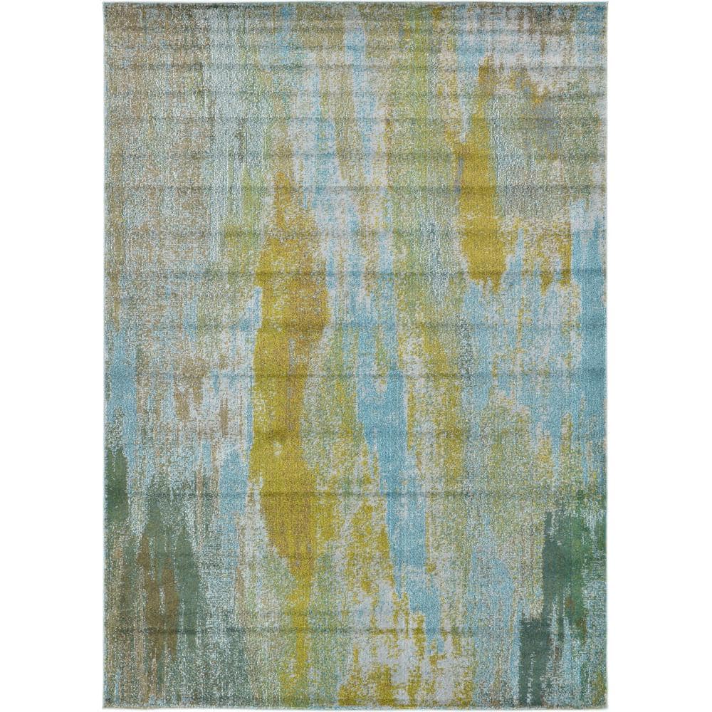Unique Jardin Lilly Turquoise 7' 0 x 10' 0 Area Rug