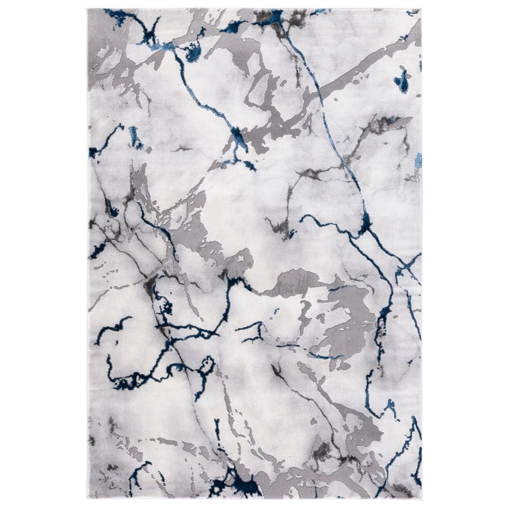 SAFAVIEH Craft Gray/Blue 9 ft. x 12 ft. Running Abstract Area Rug