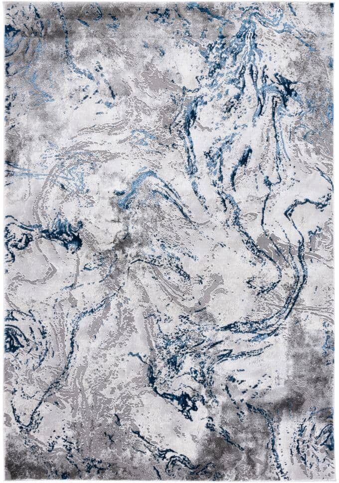 SAFAVIEH Craft Gray/Blue 7 ft. x 9 ft. Abstract Marble Area Rug