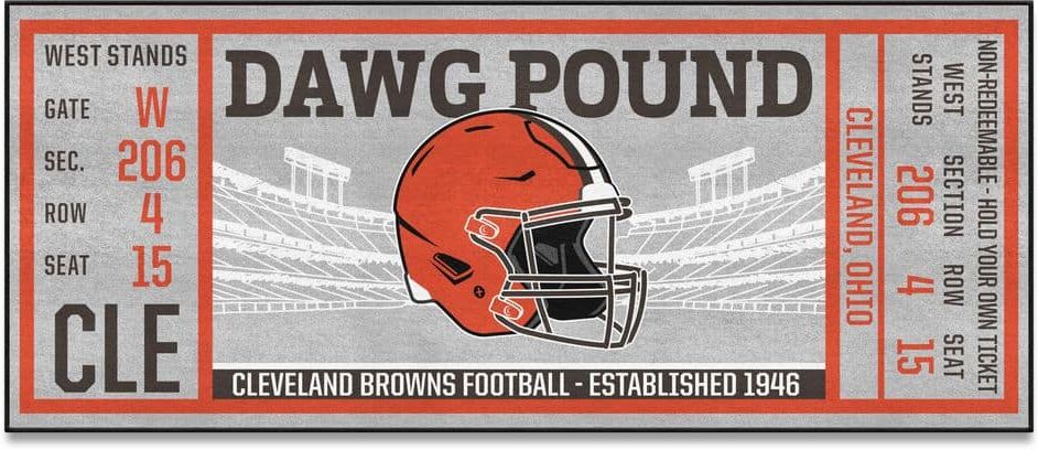 FANMATS NFL - Cleveland Browns 30 in. x 72 in. Indoor Ticket Runner Rug