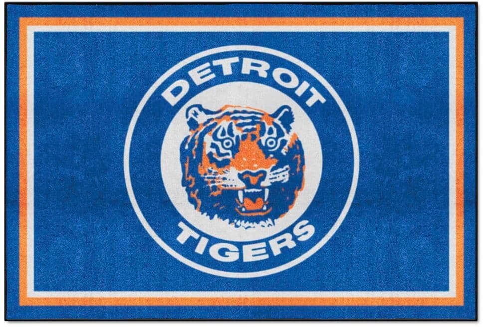 FANMATS Detroit Tigers 5ft. x 8 ft. Plush Area Rug