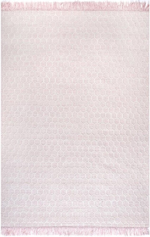 nuLOOM BeeHive Tassel Baby Pink 3 ft. x 5 ft. Indoor Area Rug