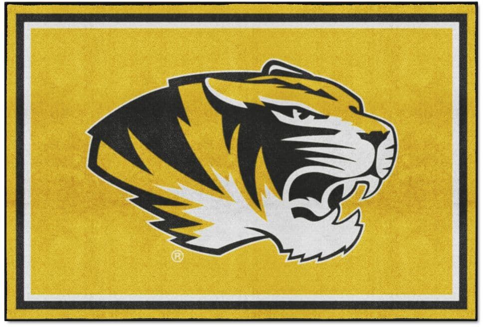 FANMATS Missouri Tigers Yellow 5ft. x 8 ft. Plush Area Rug