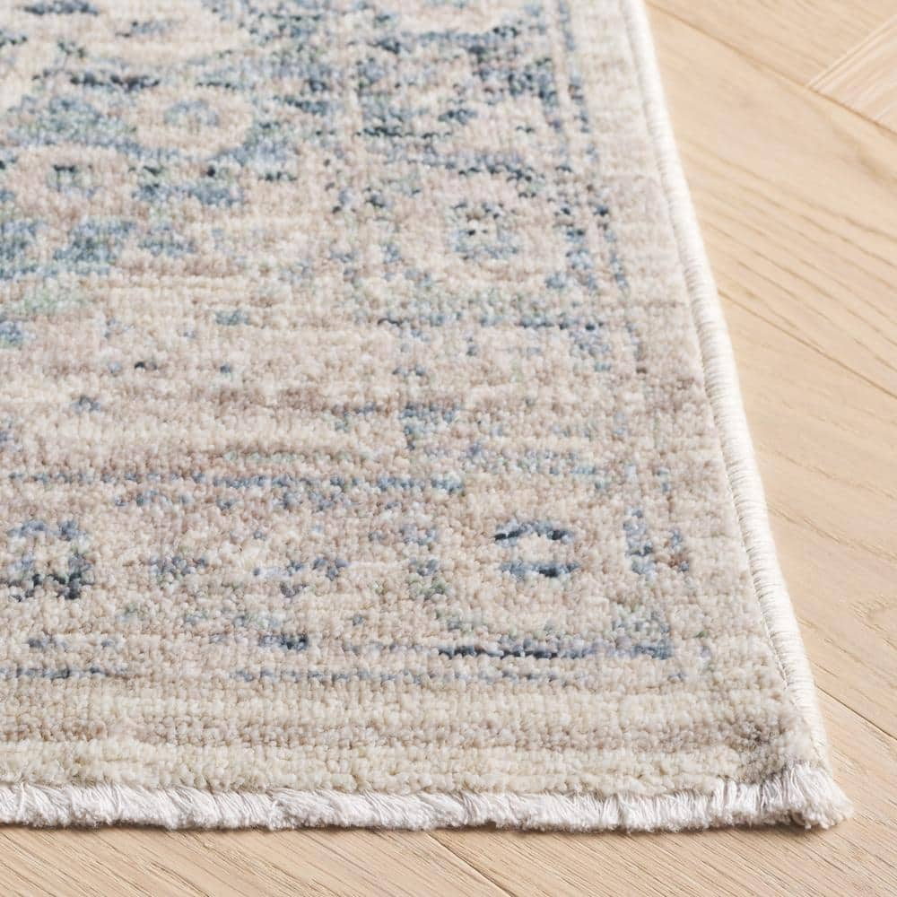 SAFAVIEH Antique Patina Blue/Gray 8 ft. x 10 ft. Distressed Border Trellis Area Rug