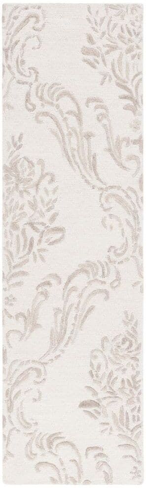 SAFAVIEH Jardin Ivory/Beige 2 ft. x 8 ft. Floral Solid Color Runner Rug