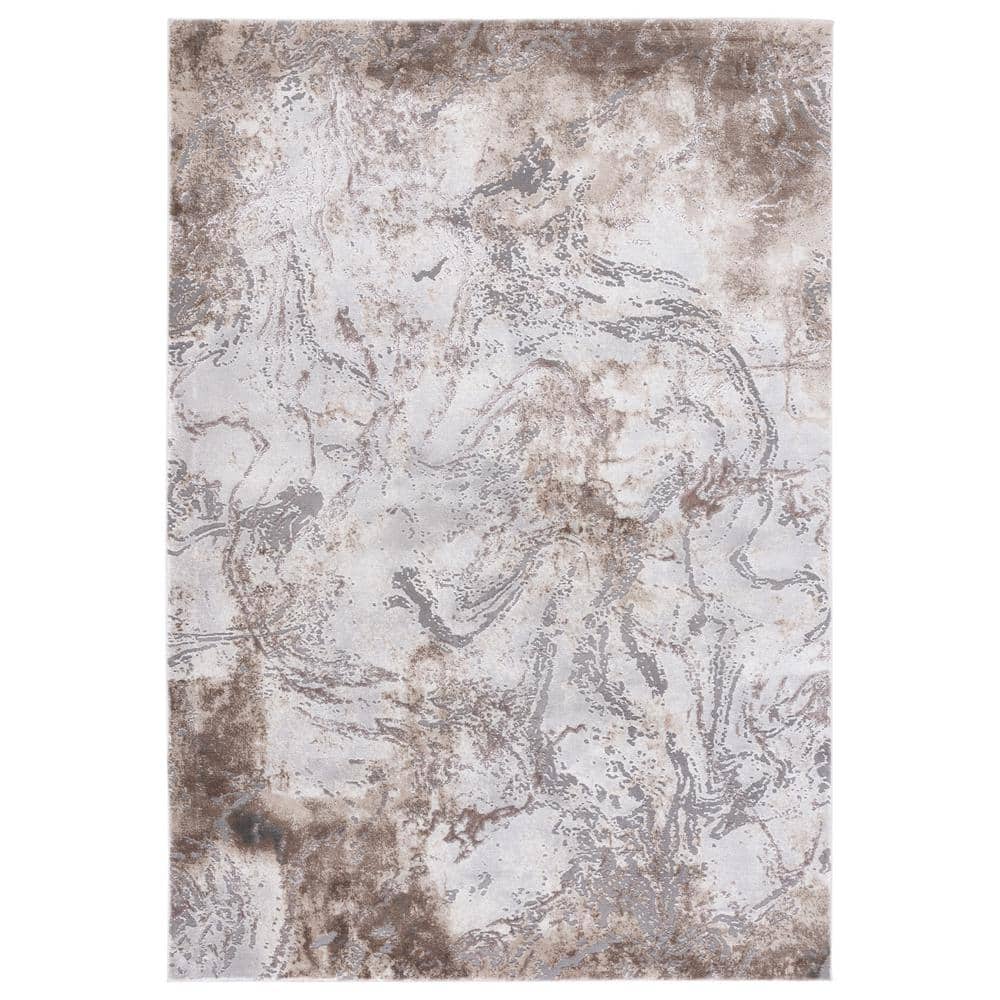SAFAVIEH Craft Gray/Brown 4 ft. x 6 ft. Abstract Marble Area Rug