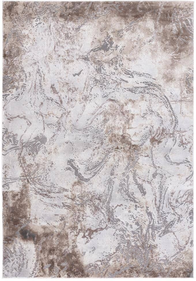 SAFAVIEH Craft Gray/Brown 5 ft. x 8 ft. Abstract Marble Area Rug