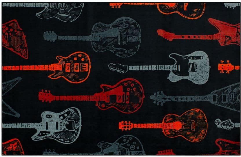 Mohawk Home Guitar Montage Red 5 ft. x 8 ft. Area Rug