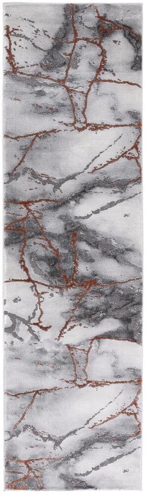 SAFAVIEH Craft Gray/Brown 2 ft. x 18 ft. Distressed Abstract Runner Rug