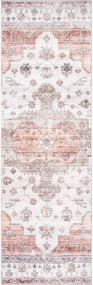 nuLOOM Banks Machine Washable Beige 3 ft. x 12 ft.  Persian Runner Rug