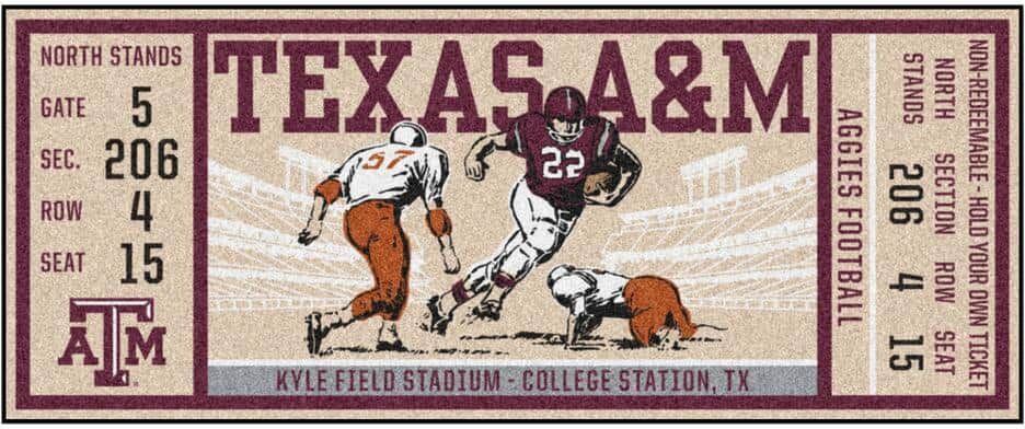 FANMATS NCAA Texas A&M University 30 in. x 72 in. Indoor Ticket Runner Rug