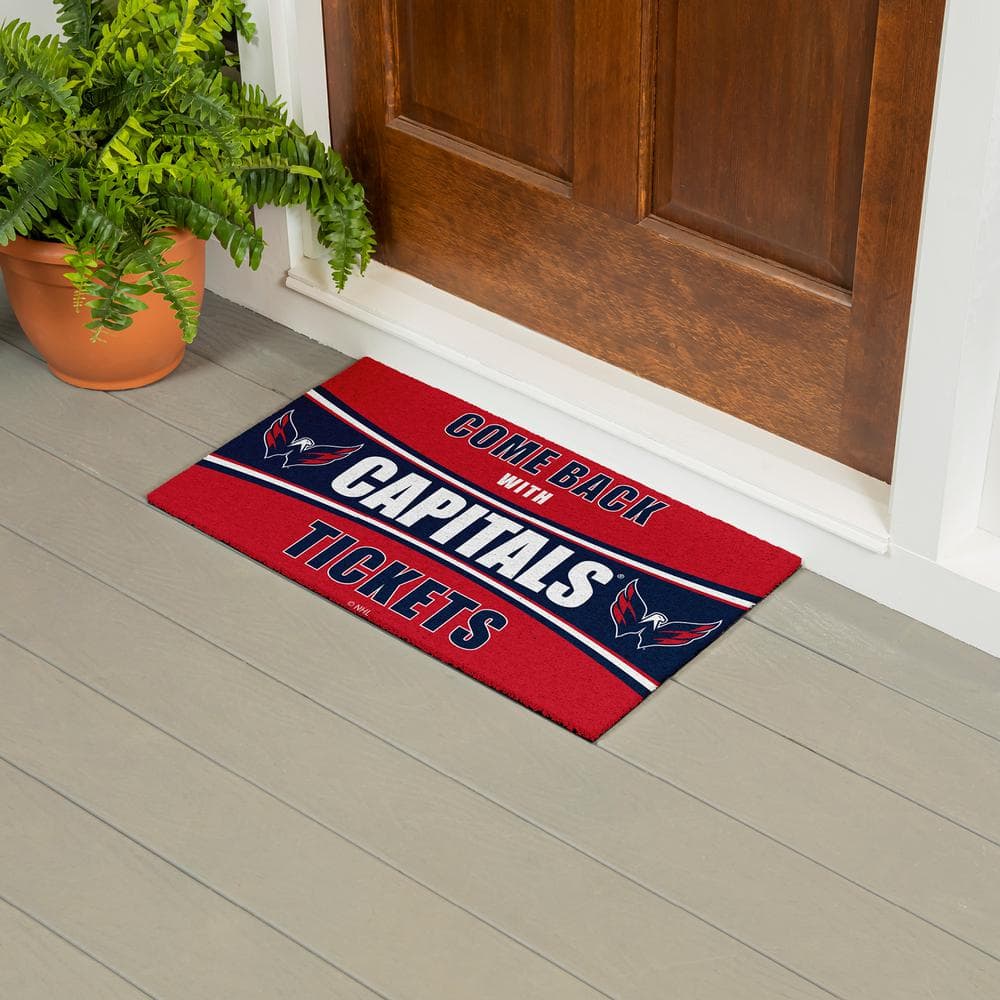 Evergreen Washington Capitals 28 in. x 16 in. PVC "Come Back With Tickets" Trapper Door Mat