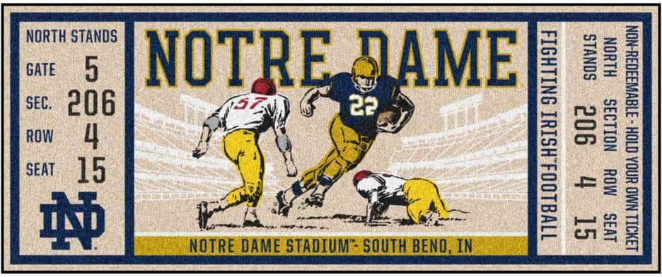 FANMATS NCAA Notre Dame 30 in. x 72 in. Indoor Ticket Runner Rug