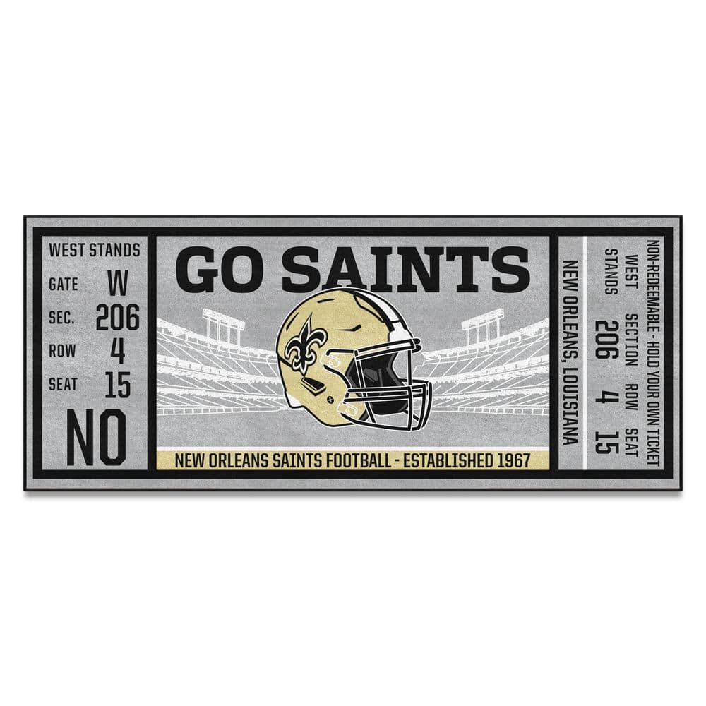 FANMATS NFL - New Orleans Saints 30 in. x 72 in. Indoor Ticket Runner Rug