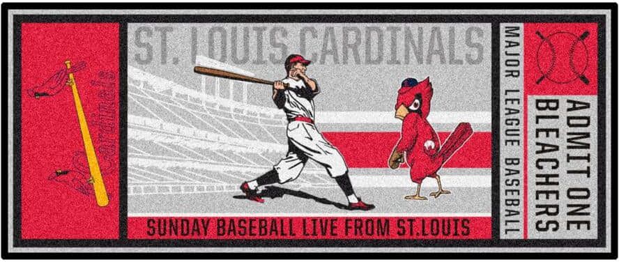 FANMATS St. Louis Cardinals Gray 2 ft. 6 in. x 6 ft. Ticket Runner Area Rug