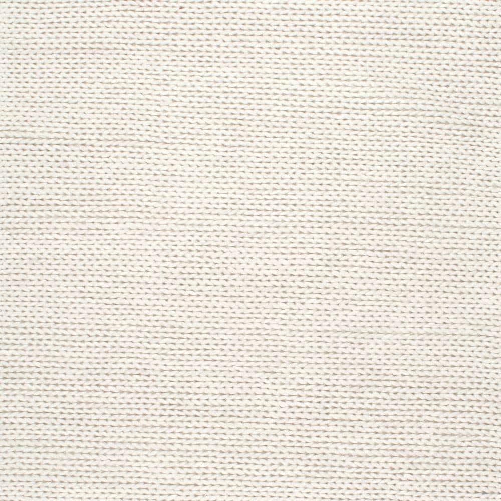 nuLOOM Caryatid Chunky Woolen Cable Off-White 6 ft. Square Rug