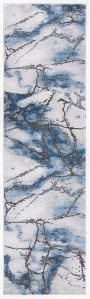 SAFAVIEH Craft Gray/Blue 2 ft. x 16 ft. Distressed Abstract Runner Rug