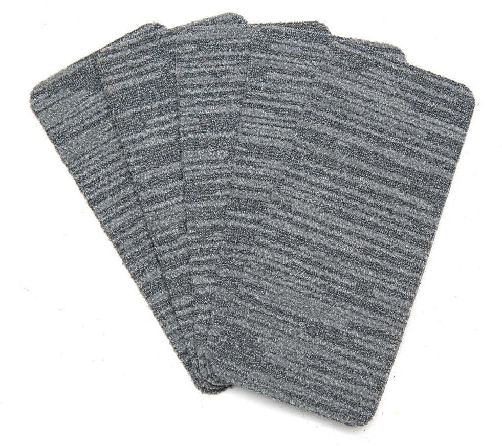 Nance Carpet and Rug Peel and Stick Greyscale Indoor/Outdoor 8 in. x 18 in. Commercial Stair Tread (Set of 13)