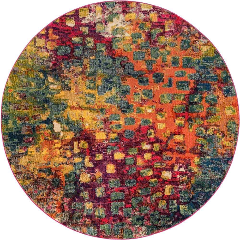 Unique Jardin Ivy Multi 8' 0 x 8' 0 Round Rug