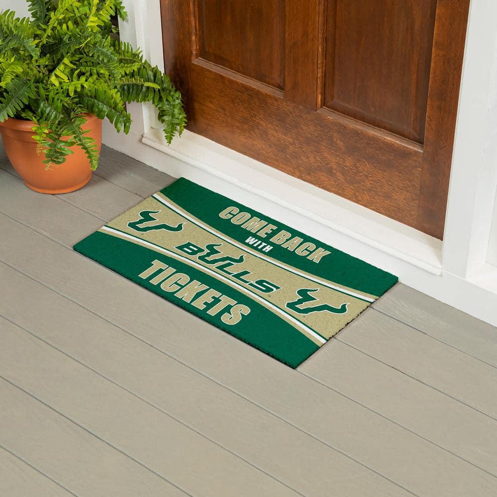 Evergreen University of South Florida 28 in. x 16 in. PVC "Come Back With Tickets" Trapper Door Mat