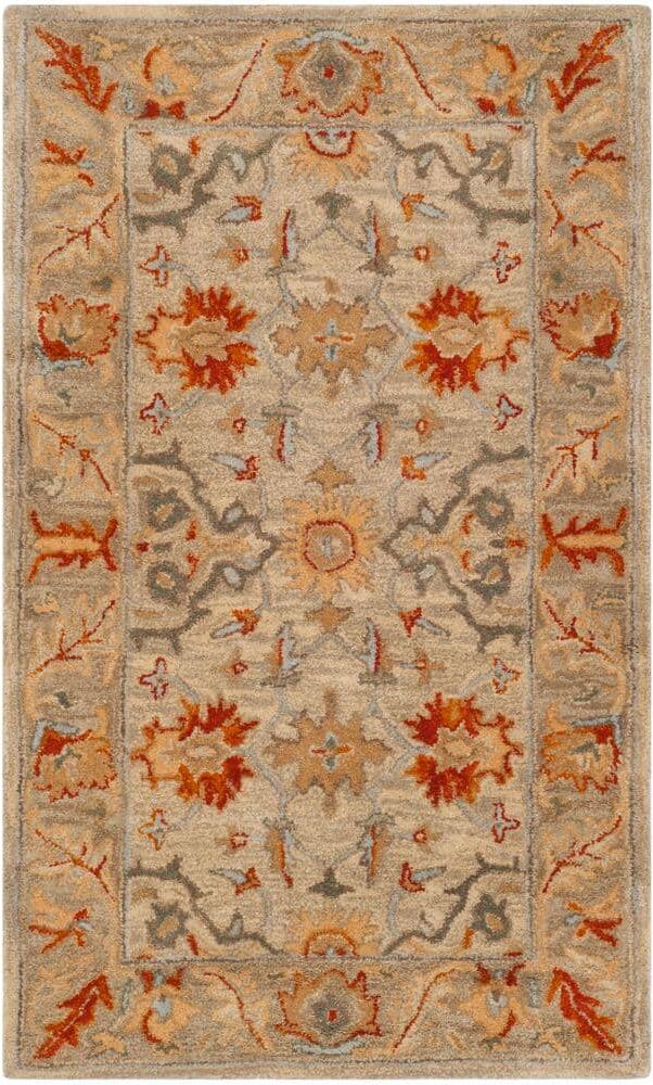 SAFAVIEH Antiquity Beige/Multi 3 ft. x 5 ft. Floral Antique Border Area Rug