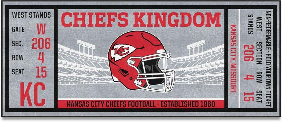 FANMATS NFL - Kansas City Chiefs 30 in. x 72 in. Indoor Ticket Runner Rug