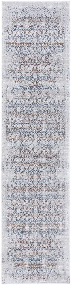 SAFAVIEH Craft Gray/Blue 2 ft. x 9 ft. Distressed Border Runner Rug