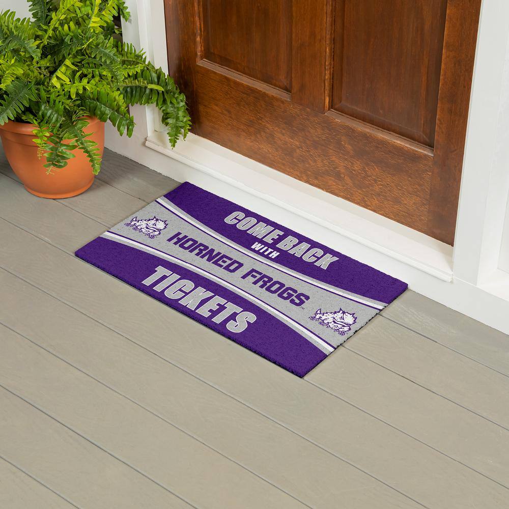 Evergreen TCU 28 in. x 16 in. PVC "Come Back With Tickets" Trapper Door Mat