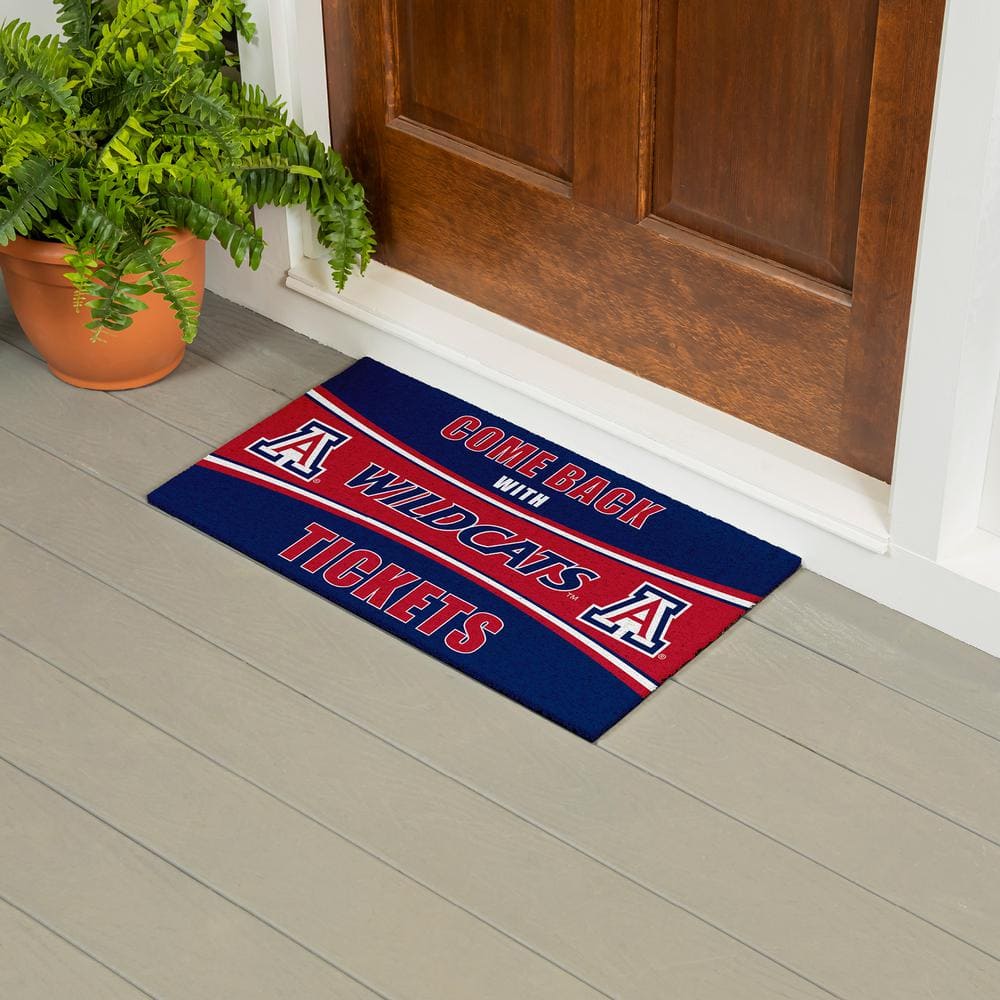 Evergreen University of Arizona 28 in. x 16 in. PVC "Come Back With Tickets" Trapper Door Mat