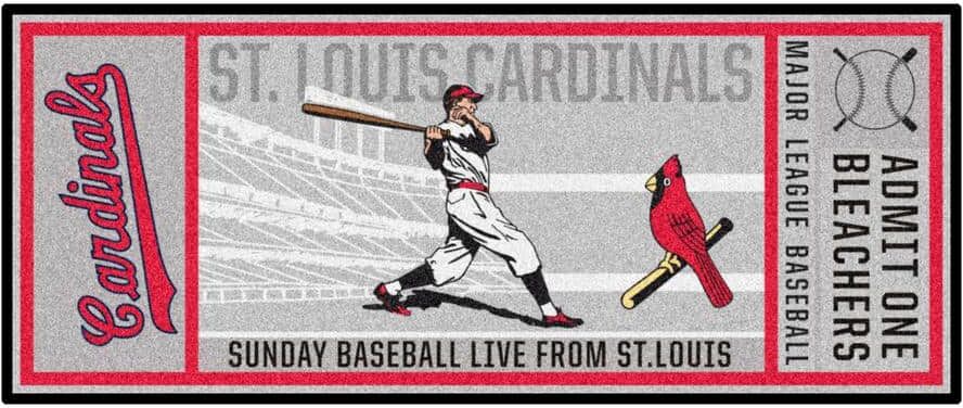 FANMATS St. Louis Cardinals Gray 2 ft. 6 in. x 6 ft. Ticket Runner Rug