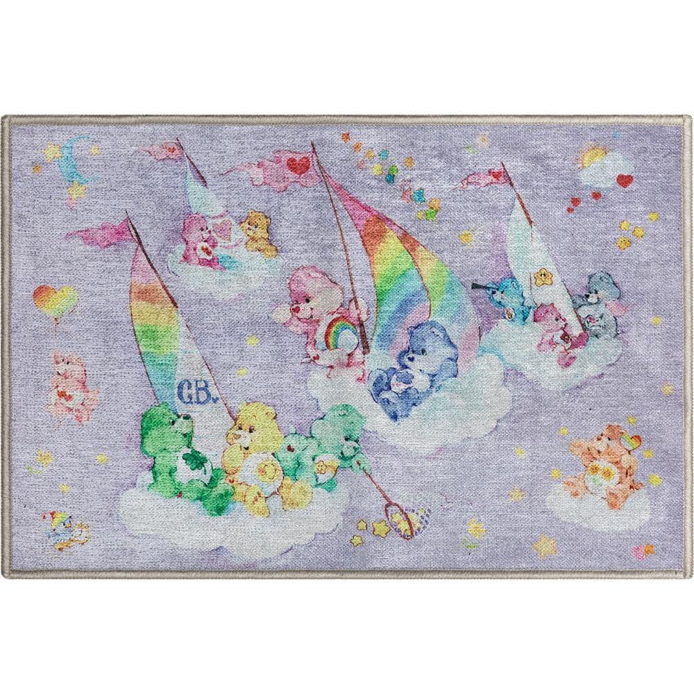 Well Woven Care Bears Sailing On Clouds Lavendar 2 ft. x 3 ft. Area Rug