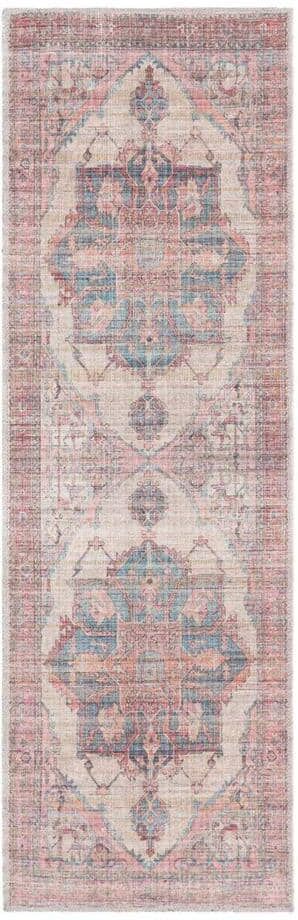 Unique Nostalgia Ella Antique Beige 2 ft. x 6 ft. Machine Washable Area Rug