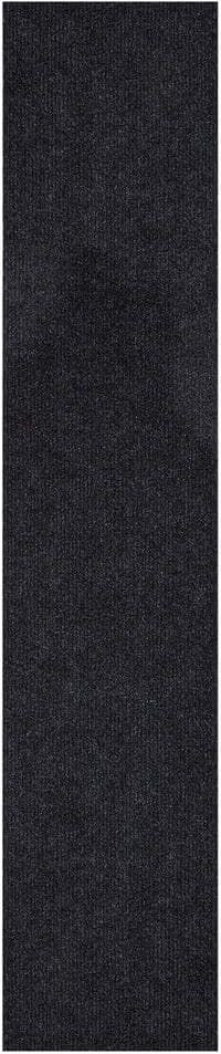 Ottomanson Lifesaver Non-Slip Rubberback Indoor/Outdoor Long Hallway Runner Rug 3 ft. 11 in.x26 ft. Black Polyester Garage Flooring