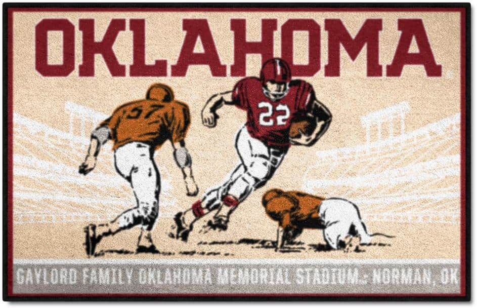 FANMATS Oklahoma Sooners Ticket Stub Tan 1.5 ft. x 2.5 ft. Starter Area Rug