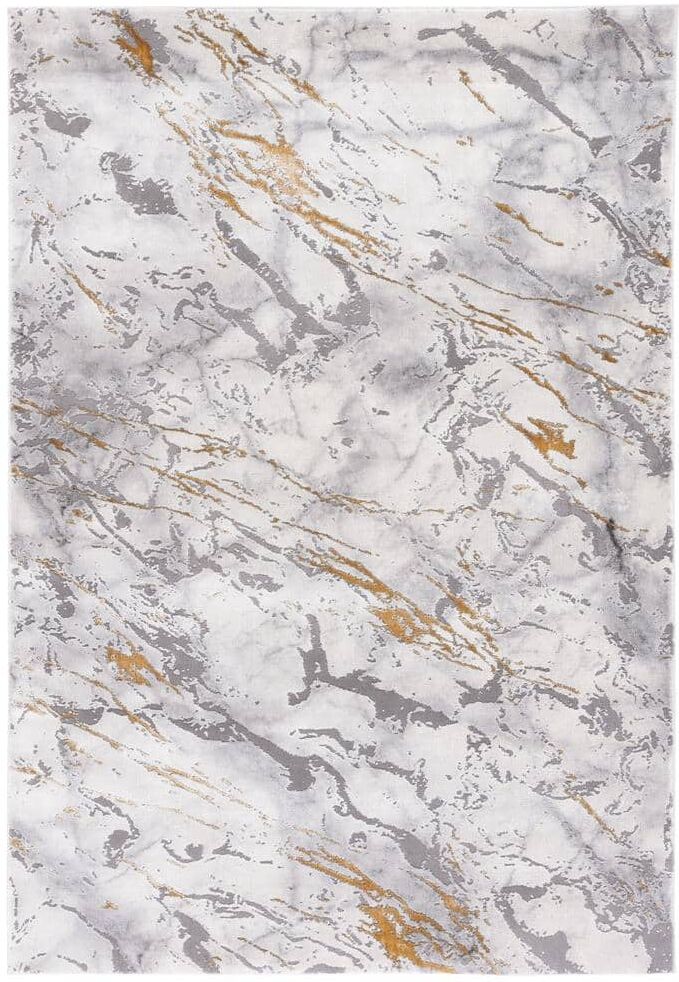 SAFAVIEH Craft Gray/Yellow 3 ft. x 5 ft. Abstract Marble Area Rug