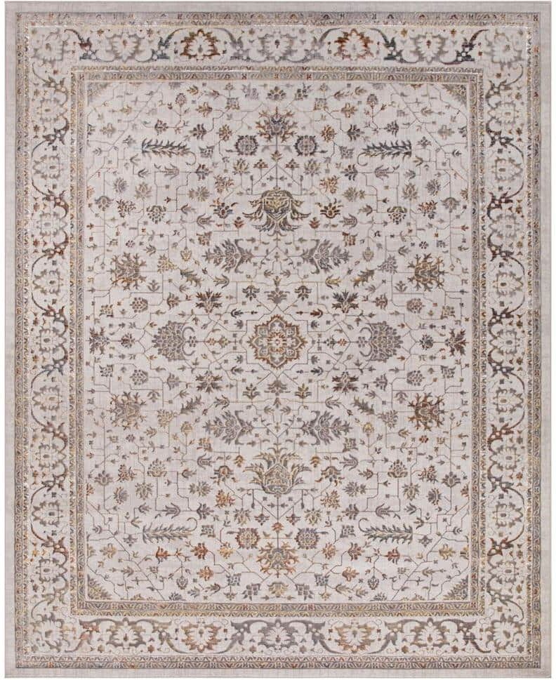 Concord Global Trading Creation Gray Shimmer 8 ft. x 10 ft. Traditional Area Rug