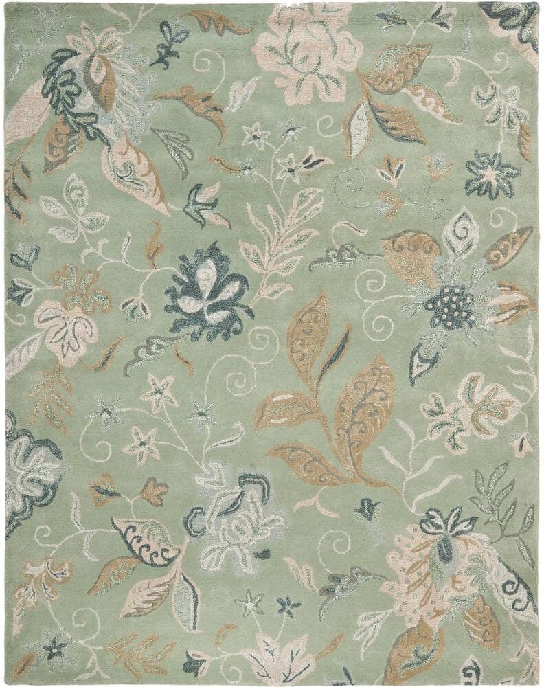 SAFAVIEH Jardin Light Green/Multi 8 ft. x 10 ft. Floral Area Rug