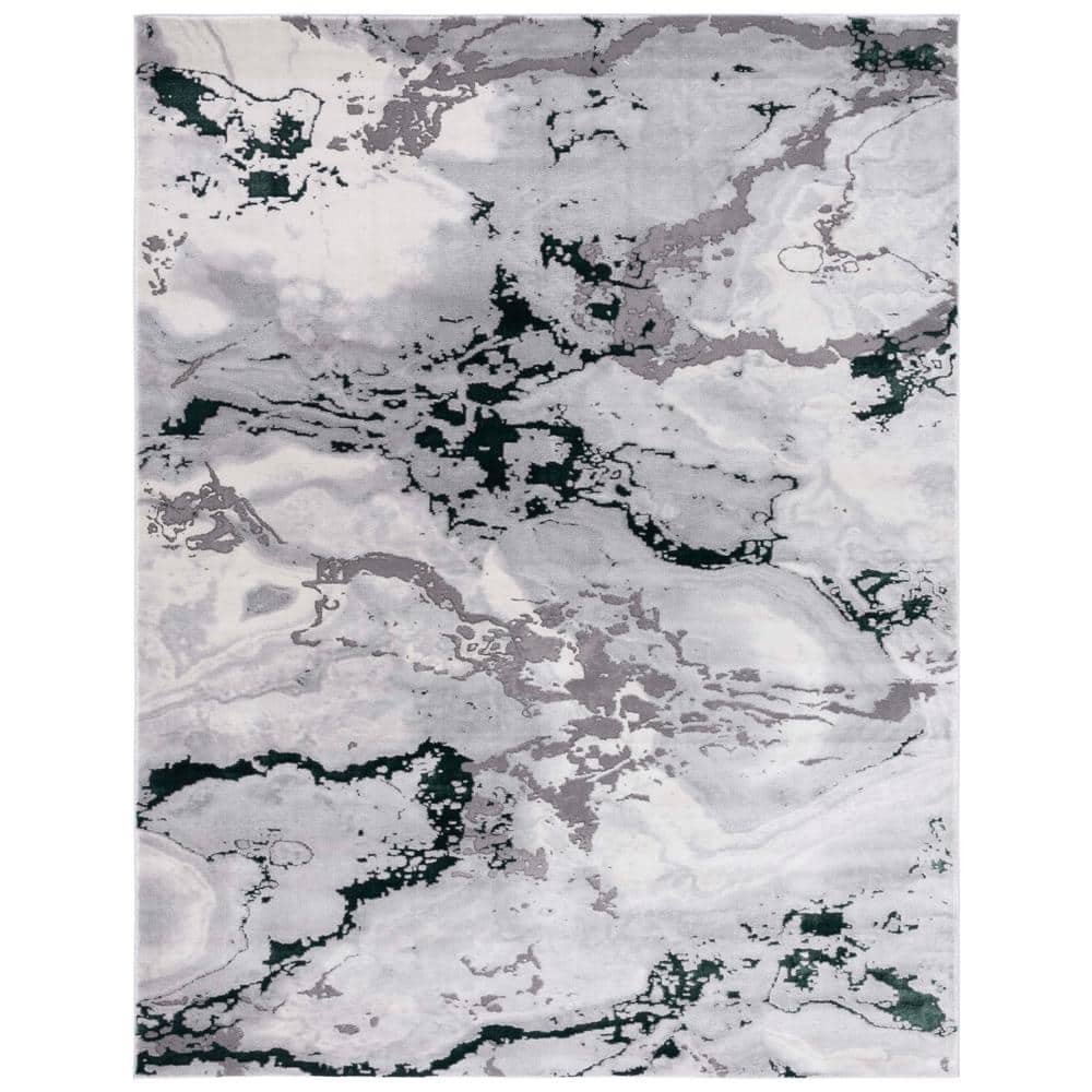 SAFAVIEH Craft Gray/Green 9 ft. x 12 ft. Marbled Abstract Area Rug