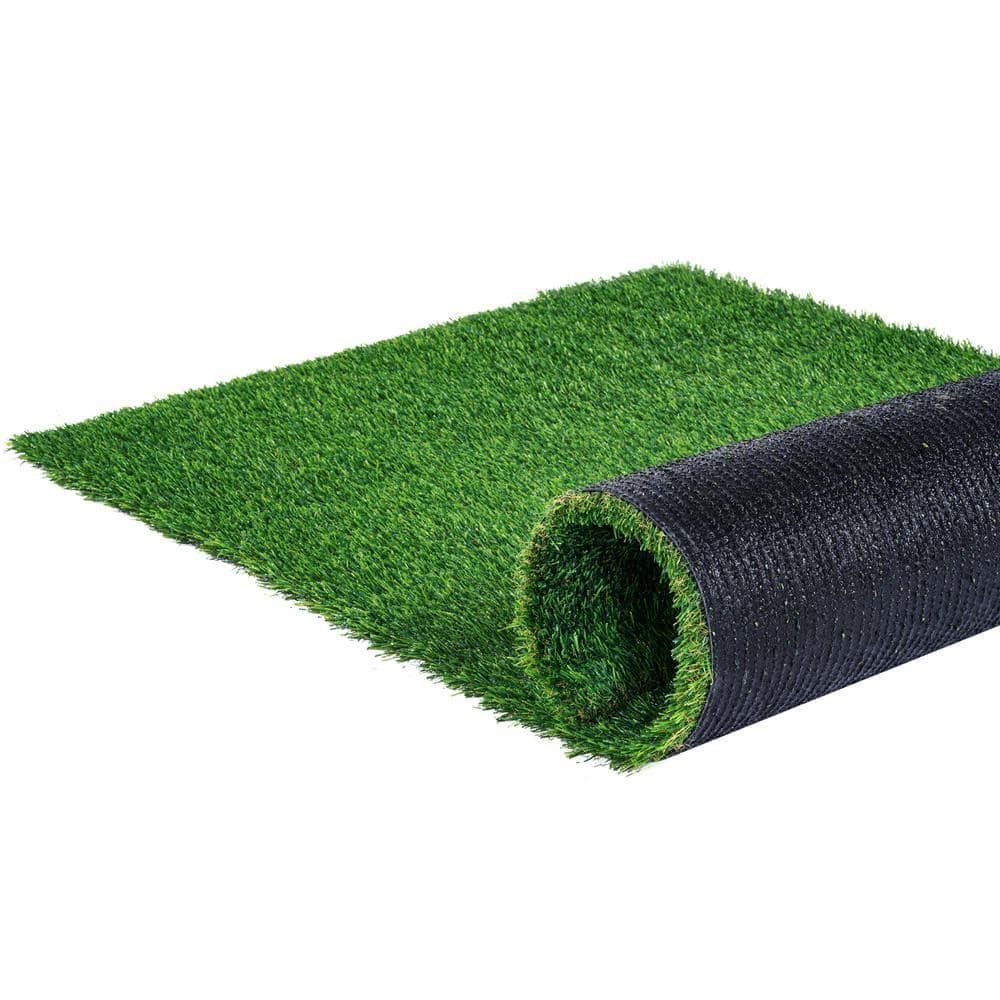 VEVOR Artificial Grass 6 ft. x 10 ft. Green Turf 1.38 in. Fake Door Mat Artificial Grass with Drainage Holes Runner Rug