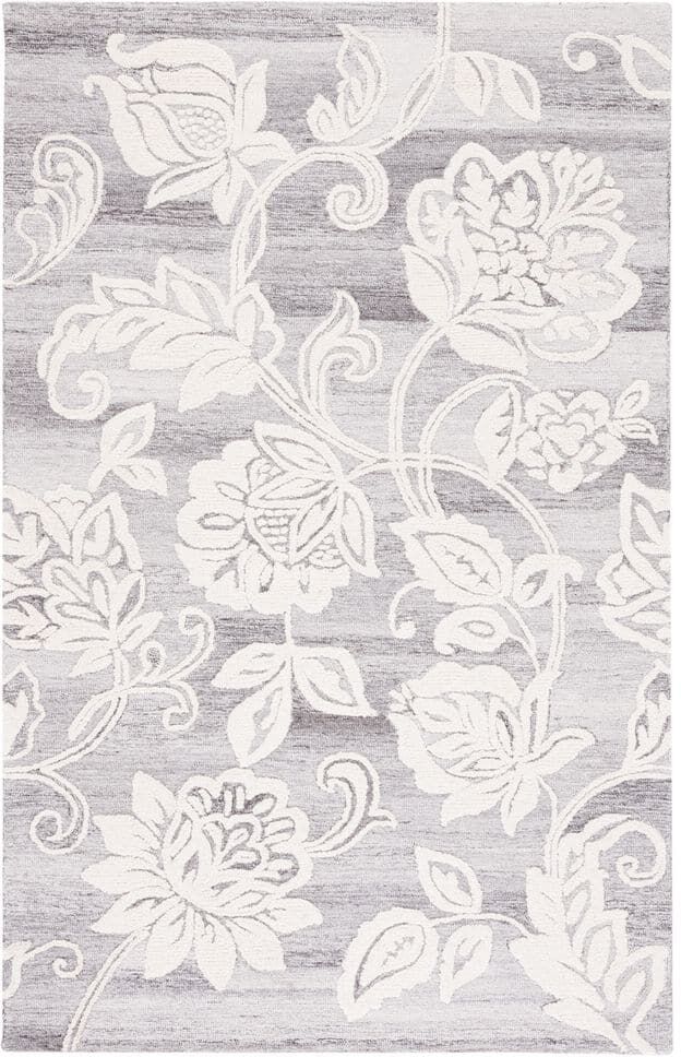 SAFAVIEH Jardin Grey/Ivory 5 ft. x 8 ft. Floral Gradient Area Rug