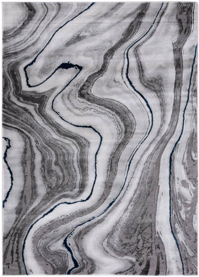 SAFAVIEH Craft Gray/Blue 2 ft. x 4 ft. Marbled Abstract Area Rug