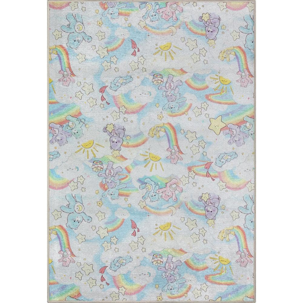 Well Woven Care Bears Rainbows In The Sky Multi 3 ft. 3 in. x 5 ft. Area Rug