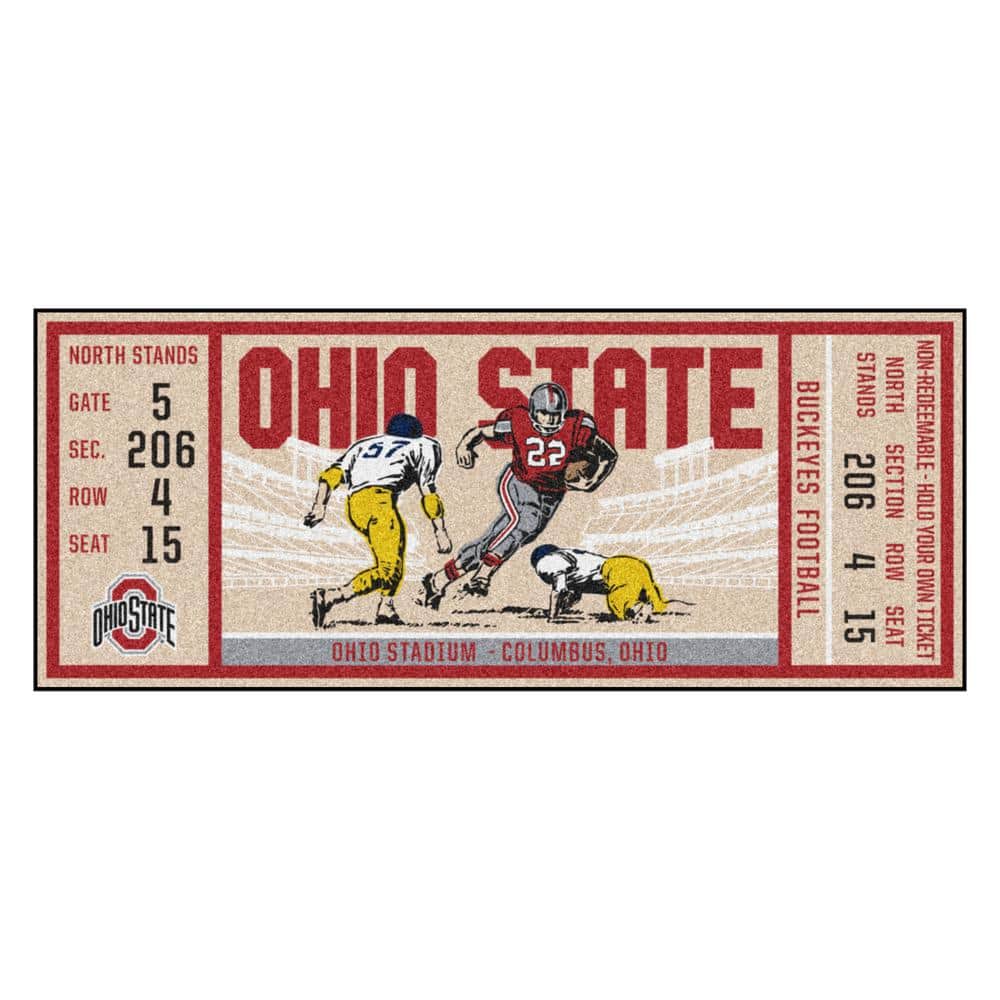 FANMATS NCAA Ohio State University 30 in. x 72 in. Indoor Ticket Runner Rug