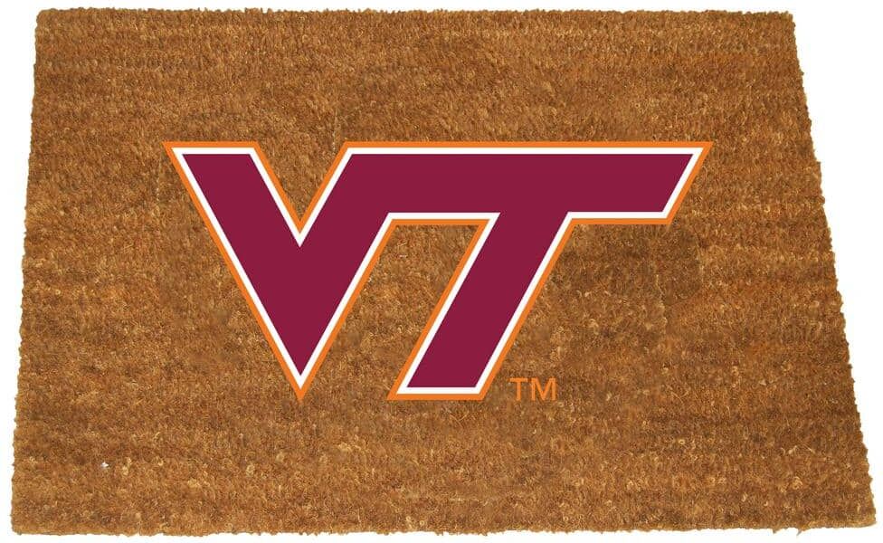 The Memory Company Virginia Tech Brown 29.5 in. x 19.5 in. Coir Fiber Colored Logo Door Mat