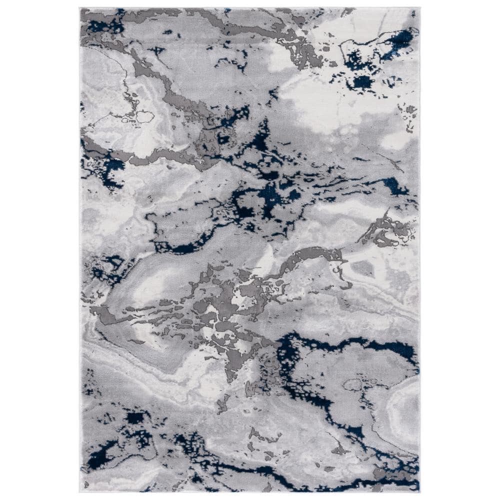 SAFAVIEH Craft Gray/Blue 7 ft. x 9 ft. Marbled Abstract Area Rug