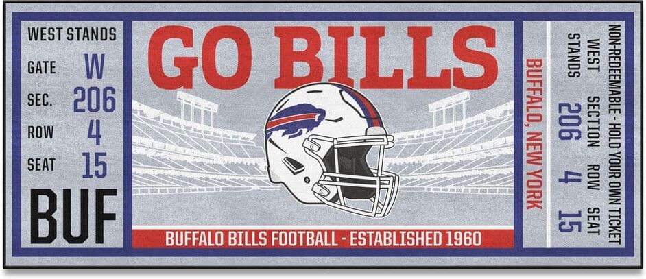 FANMATS NFL - Buffalo Bills 30 in. x 72 in. Indoor Ticket Runner Rug