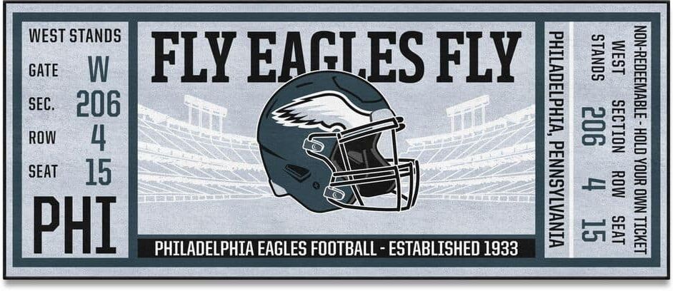 FANMATS NFL - Philadelphia Eagles 30 in. x 72 in. Indoor Ticket Runner Rug